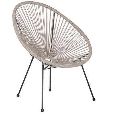 Garden Chair PE Rattan Light Grey ACAPULCO II