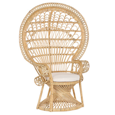 Garden Chair Rattan Beige EMMANUELLE