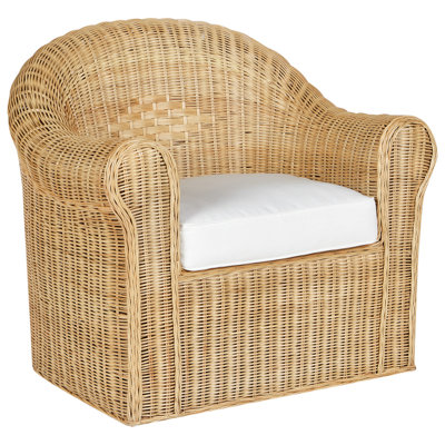 Garden Chair Rattan Natural LIVADEIA | DIY at B&Q