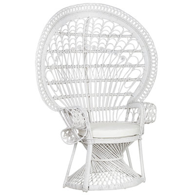 Garden Chair Rattan White EMMANUELLE