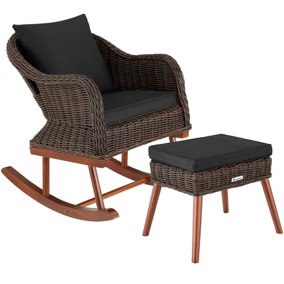 Garden chair Rovigo with footstool - brown