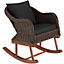 Garden chair Rovigo with footstool - brown