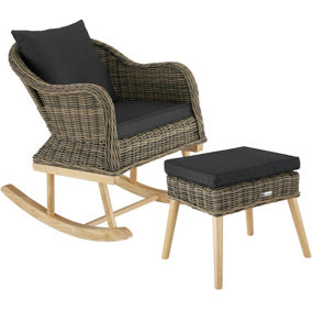 Garden chair Rovigo with footstool - nature