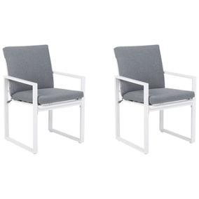 Garden Chair Set of 2 Fabric Grey PANCOLE