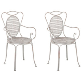 Garden Chair Set of 2 Metal Grey CILENTO