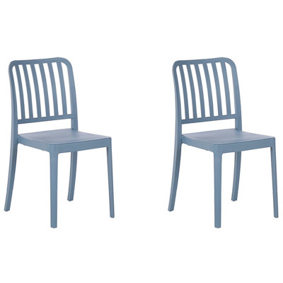 Garden Chair Set of 2 Synthetic Material Blue SERSALE