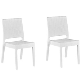 Garden Chair Set of 2 Synthetic Material White FOSSANO