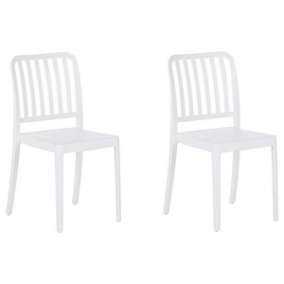 Garden Chair Set of 2 Synthetic Material White SERSALE