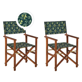 Garden Chair Set of 2 Wood Dark Green CINE