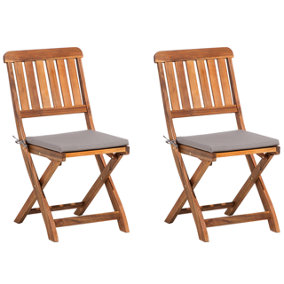 Garden Chair Set of 2 Wood Grey CENTO