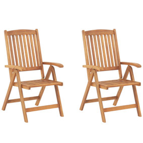 Garden Chair Set of 2 Wood Light Wood JAVA