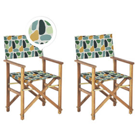 Garden Chair Set of 2 Wood Multicolour CINE