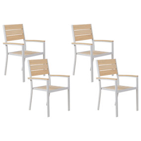 Garden Chair Set of 4 Engineered Wood Beige PRATO
