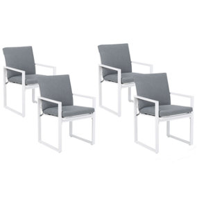 Garden Chair Set of 4 Fabric Grey PANCOLE