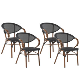 Garden Chair Set of 4 Metal Black CASPRI