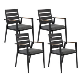 Garden Chair Set of 4 Metal Black TAVIANO