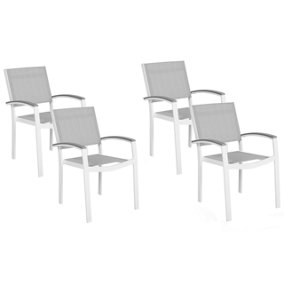 Garden Chair Set of 4 Metal Grey PERETA