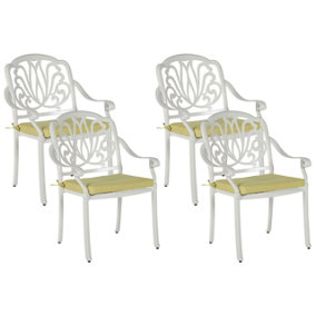 Garden Chair Set of 4 Metal White ANCONA