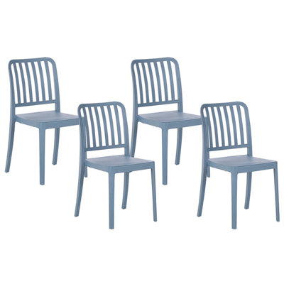 Garden Chair Set of 4 Synthetic Material Blue SERSALE