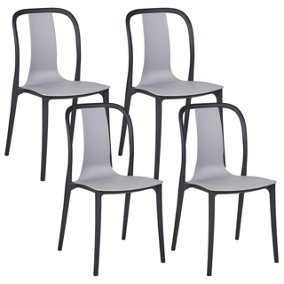 Garden Chair Set of 4 Synthetic Material Grey SPEZIA