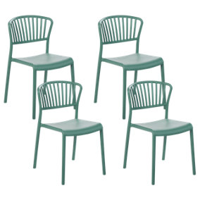 Garden Chair Set of 4 Synthetic Material Mint Green GELA
