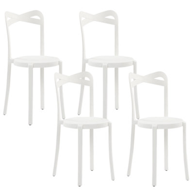 Garden Chair Set of 4 Synthetic Material White CAMOGLI