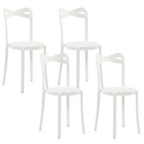 Garden Chair Set of 4 Synthetic Material White CAMOGLI