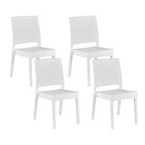 Garden Chair Set of 4 Synthetic Material White FOSSANO
