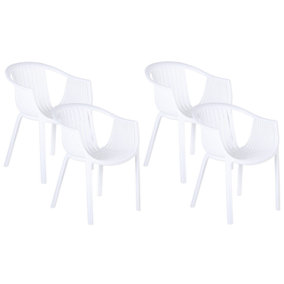 Garden Chair Set of 4 Synthetic Material White NAPOLI