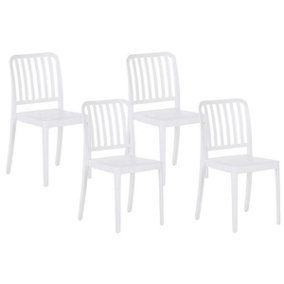 Garden Chair Set of 4 Synthetic Material White SERSALE