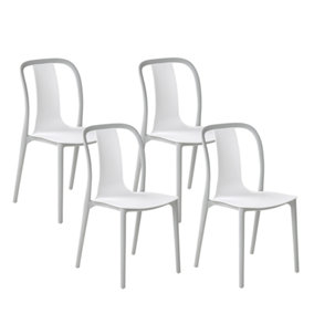 Garden Chair Set of 4 Synthetic Material White SPEZIA