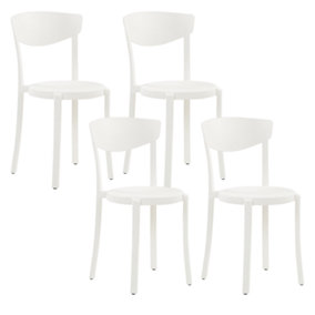 Garden Chair Set of 4 Synthetic Material White VIESTE