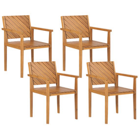 Garden Chair Set of 4 Wood Light Wood BARATTI
