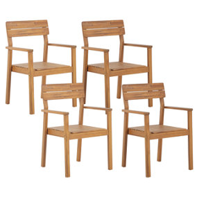 Garden Chair Set of 4 Wood Light Wood FORNELLI