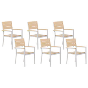 Garden Chair Set of 6 Engineered Wood Beige COMO
