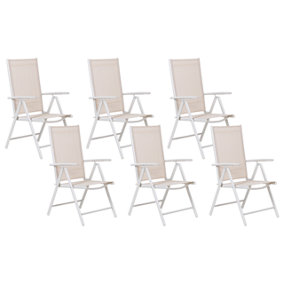 Garden Chair Set of 6 Metal Beige CATANIA