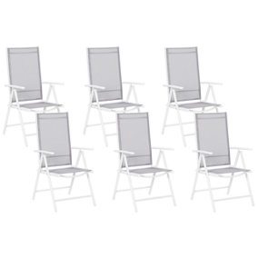 Garden Chair Set of 6 Metal Grey CATANIA