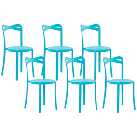 Garden Chair Set of 6 Synthetic Material Turquoise CAMOGLI