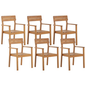 Garden Chair Set of 6 Wood Light Wood FORNELLI