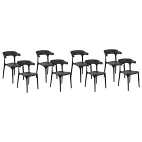 Garden Chair Set of 8 Synthetic Material Black GUBBIO