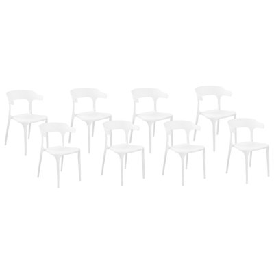 Garden Chair Set of 8 Synthetic Material White GUBBIO