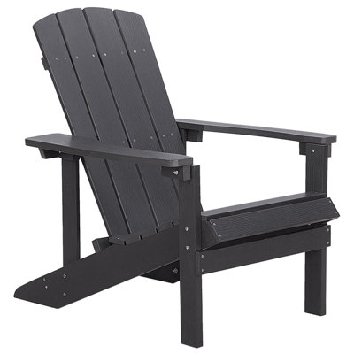 Garden Chair with Footstool Dark Grey ADIRONDACK