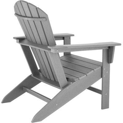 Garden chair with footstool in an Adirondack design - light grey