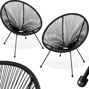Garden chairs in retro design (set of 2) - black - 1
