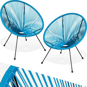 Garden chairs in retro design (set of 2) - blue - 1