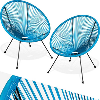 Garden chairs in retro design (set of 2) - blue