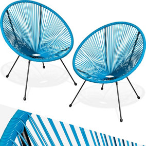 Garden chairs in retro design (set of 2) - blue