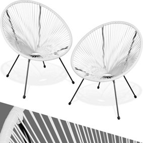 Garden chairs in retro design (set of 2) - white - 1