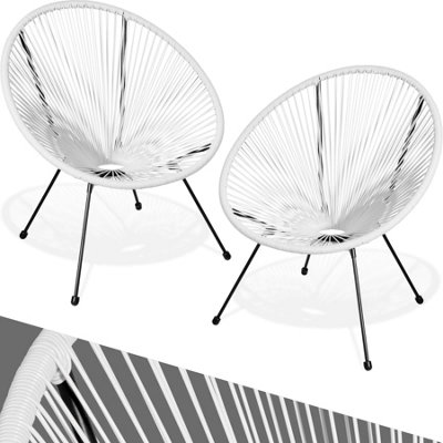 Garden chairs in retro design (set of 2) - white