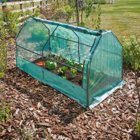 Garden Cloche with Metal Frame & Weatherproof PE Cover - Germinate Seeds, Propagate Plants & Grow Fruit & Veg - H92 x W180 x D90cm
